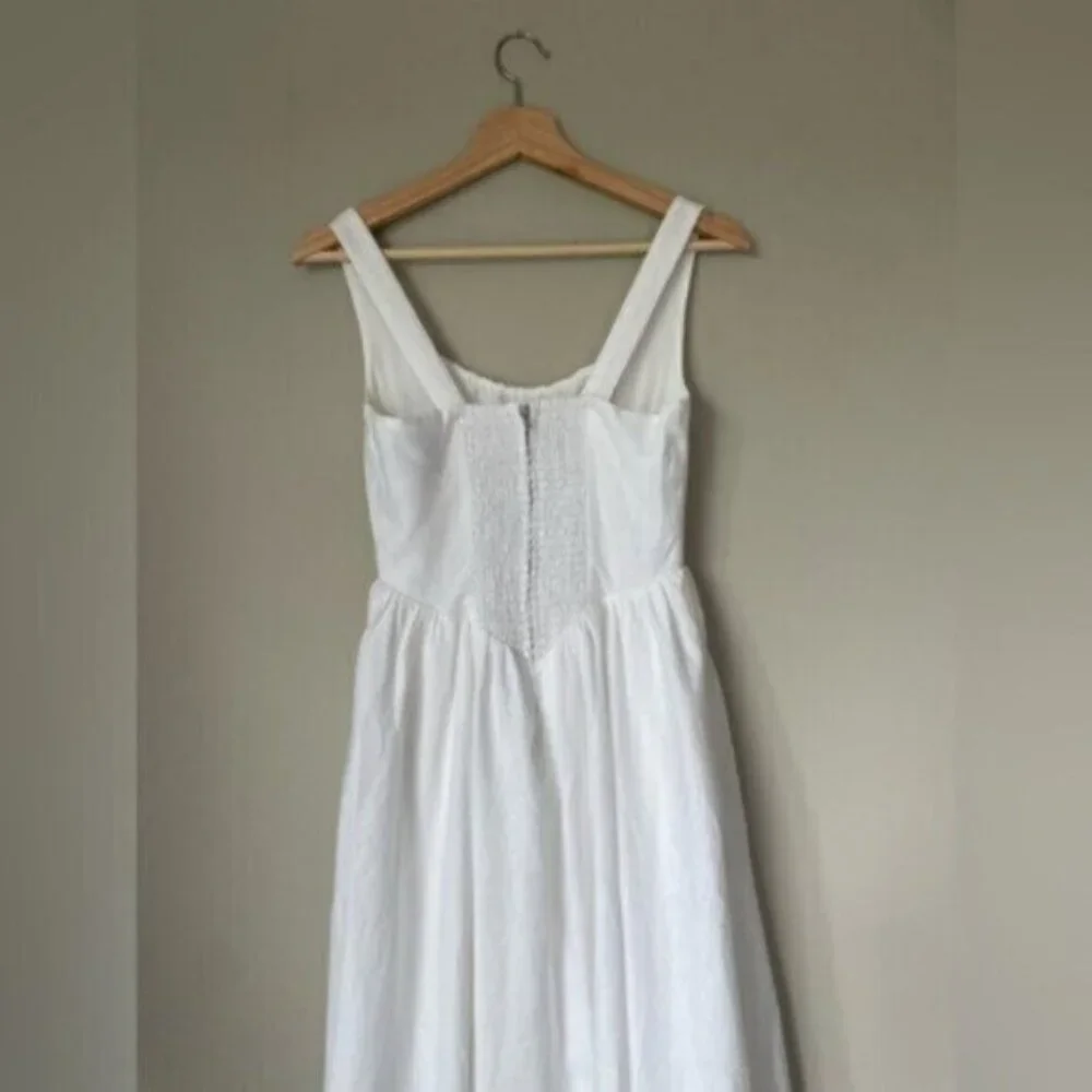 NEW Reformation Balia Linen Sleeveless Midi Dress in White | US 6 UK 10 - Picture 16 of 16